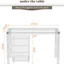 Teraves Computer Desk/Dining Table Office Desk Sturdy Writing Workstation for Home Office (47.24, Beige + White Frame)