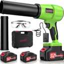 Brushless Leaf Blower Cordless, 980,000RPM, with 2 Batteries and Charger, Adjustable Speed, Lightweight, Handheld Electric Turbo Jet Blower Portable for Patio Cleaning, Lawn Care, Yard, Leaves, Dust