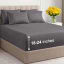 Extra Deep Cal King Sheet Set - 6 Piece Breathable & Cooling Sheets - Hotel Luxury Bedding Set with 18-24 Inch Extra Deep Pockets - Easy Fit - Super Soft, Wrinkle Free and Comfy - Grey, Cal King Size