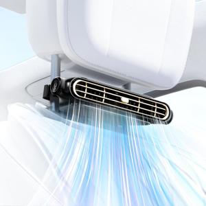 2026 Car Headrest Fan, Invisible Car Seat Cooling Fan, USB Backseat Fan Portable Vehicle Design with 3 Adjustable Wind Speeds for Most Cars Vehicle Jeep Van RV Truck