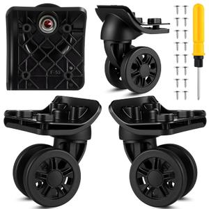 Shinylin 4 Pcs Luggage Suitcase Swivel Caster Wheel Replacement Parts Suitcase Repair Spinner with Screw Replacement, Left and Right Wheels Mute Bearing Swivel for Luggage