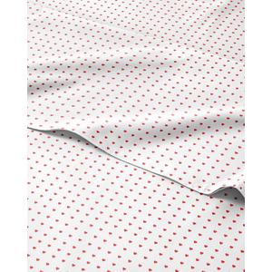 Kids Queen Size Hearts Bed Sheets - 4 Piece Love Shaped Microfiber Sheet Set - Ultra-Soft, Cute & Cozy - Breathable & Machine Washable - Easy-Care & Wrinkle Free Set for Boys, Girls, Teens & Toddlers (23 - Red Hearts)