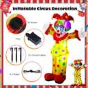 Capoda 5.9 ft Clown Inflatable Life Size Inflatable Carnival Decorations Circus Clown Blow Up Built in LED Lights for Halloween Circus Carnival Theme Party Yard Garden Outdoor Supplies