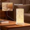 Touch Control Table Lamp for Bedroom, Portable LED Cordless Lamp, 1500mAh Rechargeable Battery Operated, 3 Color Temperatures Rotating Bedside Lamp for Living Room, Nightstand