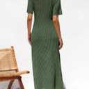 PRETTYGARDEN Womens Eyelet Cover Up Dress 2026 Summer Vacation Resort Maxi Dresses Beach Short Sleeve Hollow Out Sundress (Green, M)