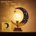 Ramadan Decorations Moon Lamp,Moon Light for Ramadan Decorations Indoor and Outdoor,Moon Star Lamp with LED Bulb&Timer Table Decor for Moroccan,Eid Home Decor,Gifts