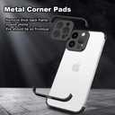 Metal Frameless Phone Case Compatible with iPhone 12 Pro Phone Models Minimalist Bumper Shell (Black Metal)