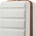 Kono Carry On Luggage 22x14x9 Airline Approved Lightweight Small Travel Suitcase with Spinner Wheels Hard Shell TSA Carry-On Cream White