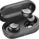 kurdene Wireless Earbuds Bluetooth 5.3 in Ear Buds Light Weight Headphones,Deep Bass Sound,Built in Mics Headset,Clear Calls Earphones for Sports Workout Glossy Black