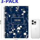 Spiral NotebookA4 Lined Notebook, 3 Pack8" x11-1/2, 120 Sheets & 240 Pages, Water Resistant Cover Notebook Set Perfect for School & Office