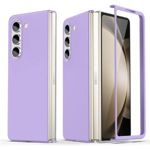 Compatible for Samsung Galaxy Z Fold 5 Case, Ultra-Thin Silky Hard PC Matte Bumper Cute Pretty Phone Case Cover for Samsung Galaxy Z Fold 5 5G, Purple(12-32)