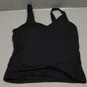 Dragon Fit Women's Padded Workout Tank Tops Fitted Wirefree Longline Sports Bra for Gym Yoga Black M