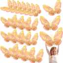 Geosar 20 Pcs 3D Large Butterfly Party Decoration 2 Layer Giant Paper Butterfly Stickers for Birthday Baby Shower Nursery Wall Decor (Gold,Pink)