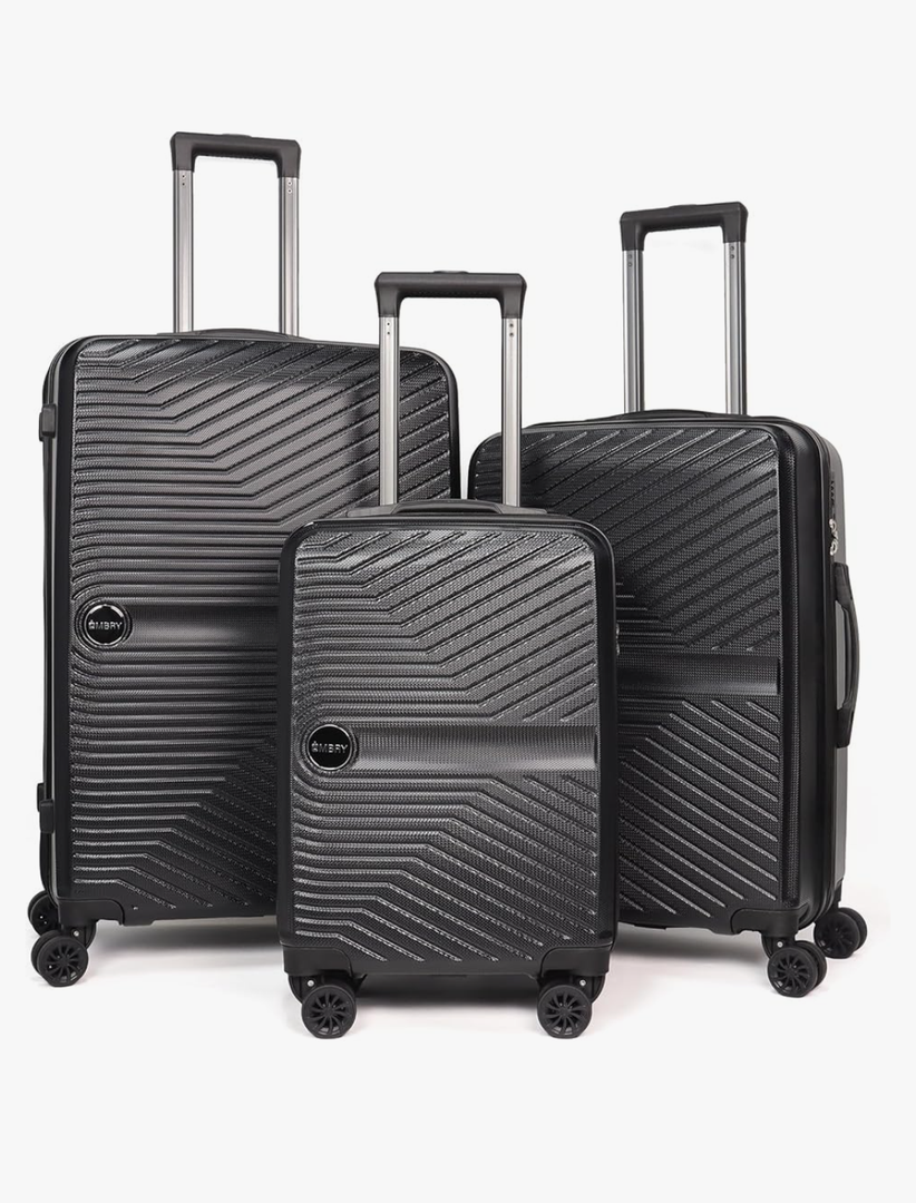 Luggage Set 3 Pieces -Suitcase Set - Luggage with Wheels - Check-in Luggage - PC + ABS Durable Suitcase Rotating Silent Wheels 3-Piece 20/24/28 (black)