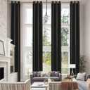 Two Story Blackout Curtains, Room Darkening Grommet Extra Long Curtains for Living Room(1 Panel, Black, 52"x144")