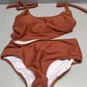BMJL Womens High Waisted Bikini Sets Halter Two Piece Swimsuits Sporty Ribbed Tummy Control Bathing Suit, Large