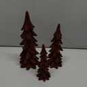 Velvet Christmas Tree Figurines Set of 3 - Tabletop Christmas Tree Figurine Decorations for Indoor Statues Decorative Fireplace Holiday Centerpieces Gifts(Brown)