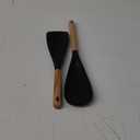 VOVOLY Cooking Spoon for Nonstick Cookingwares, Silicone Spoon Spoon for Mixing, Scoop, and Scrape, Black (13.4''+11.4" Black 2-Pack)