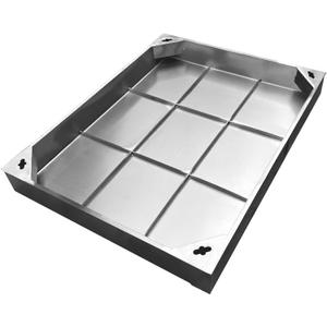24x16in Invisible Stainless Steel Manhole Cover and Frame, Recessed Rectangular Stainless Steel Septic Tank Lid and Base, Embedded Metal Inspection Cover for Yard, Driveway, Pavement