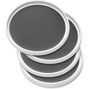 Set of 4, 10 Inch Non-Skid Lazy Susan Organizers - Turntable Rack for Cabinet, Pantry Organization and Storage, Kitchen, Fridge, Bathroom Makeup Vanity Countertop, Under Sink Organizing, Spice Rack
