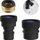 2 Pcs Portable Dishwasher Faucet Adapter, Metal Sink Faucet Aerator Adapter for Dishwasher, 55/64-27 Female and 15/16-27 Male Thread for Kitchen/Bathroom/Rvs, Easy to Install, Matte Black