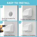 4 Inch Dryer Vent Cover Outside, HG Power Metal Exterior Vent Cover with Removable Screen & Cushioned Non-Return Flap, Air Wall Vent for House, Range Hood, AC, Opening Diameter: 3.81" White