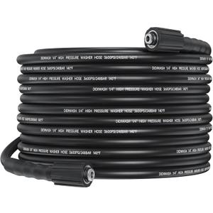 1/4" Pressure Washer Hose 50FT,Flexible 3600PSI Power Washer Hose with M22-14&15mm Universal Connector No Kinking Household High Pressure Washer Hoses Easy Storage Without Accessories