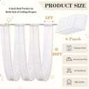 6 Panels White Ceiling Curtains with Lights for Weddings - 5ftx30ft Wrinkle-Free Tulle Fabric Wedding Arch Draping Ceiling Drapes Decorations for Wedding Party Ceremony Stage Tent Event, 60"W x 360"L