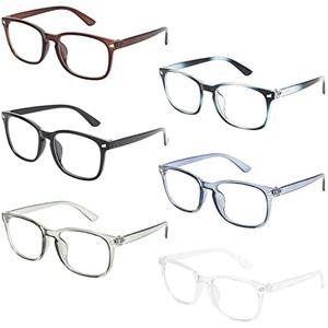 MIGSIR 6 Pack Blue Light Blocking Glasses for Computer Gaming, Fashion Fake Anti Eye Strain Eyeglasses for Women Men (6 Pack Mix-03)
