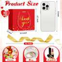 Jetec 45 Pcs Small Thank You Gift Bag Bulk 5.5x4.7x2.5'' Mini Paper Favor Bag with Handle Ribbon for Graduation Mother's Day Baby Shower Wedding Anniversary Birthday Party(Red/gold)