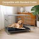Washable Dog Bed Mat Soft Dog Crate Pad Fluffy Pet Kennel Beds Sleeping Mattress with Non-Slip Bottom for Large Jumbo Medium Small Dogs, 47 x 29 Inch, Black