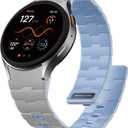 Bandletic Strong 20 Magnetic Bands Compatible with Samsung Galaxy Watch 7/FE/6/5/4 Band 40mm 44mm/Galaxy Watch 5 Pro 45mm/Watch 6 4 Classic 42mm 46mm 43mm 47mm, LightGrey IceBlue