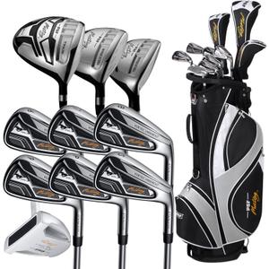 PGF Men's Mustang MK7 Complete Golf Club Package Set [Hand: Left] [Length: Standard] [Flex:Regular][14-Pieces]