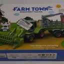 Asago Tractor Car Toy with Trailer and 10 Farm Animals Finger Toys for Toddler, Kids 2 3 4 5 6, Assembly Need 62Pieces Contruction Harvester Take Part Vehicle