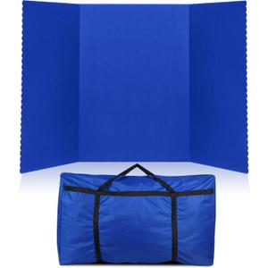 Paterr Trifold Poster Board with Storage Bag, Hook and Loop Fabric, Foldable 3 Panel Presentation Board for Science Fair and Exhibitions(Dark Blue,72 x 36 Inch)
