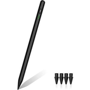 Black Stylus Pen for Apple iPad 2018-2025, (2X Faster Charge), Pixel Precision, Active Pencil Compatible with iPad A16 11/10/9/8/7/6th Gen, Pro 12.9"/11"/M4, Air 3/4/5/M2/M3, Mini 5/6/7th