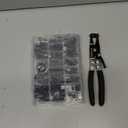 Toolwiz 130Pcs 6-25mm Spring Band Hose Clamp Assortment with Swivel Clamp Pliers, Constant Tension Radiator Hose Clamps, Black Hose Clips for Fuel Line, Silicone Vacuum Hose, Air Tube, Water Pipe