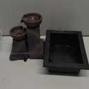 Three Bowls with Rotating Ball Flowing Tabletop Fountain Home Décor Indoor/Outdoor Decor Waterfall Sound Zen Mini Fountain Warm Led Light Pebbles Stone(23114)