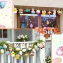 12Pcs Wooden Happy Easter Ornaments for Tree Cute Chick Rabbit Hanging Decorations Truck Easter Egg Spring Flower Hanging Ornaments Holiday Bunny Decorations for Indoor Courtyard Porch Decoration
