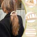 3 x 6 PCS French Flat Hair Clips for Women 2 Styles Large Matte Flat Claw Clips Strong Hold No-Slip Duckbill Hair Barrettes for Lying Down, Driving,Yoga(Brown)