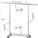 Clothing Garment Rack Capacity 550LBS Rolling Clothes Rack on Wheels - Heavy Duty Commercial Storage Organizer - Mobile Clothes Rack with Multifunctional Design (Silver)