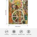 Rectangle Peace Sign Graffiti All You Need is Love Fleece Throw Blanket for Couch Chair Bed Women Men - Lightweight Plush Fuzzy Cozy Soft Blankets and Throws for Sofa Travel Camping, 50x40 inches