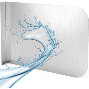 Stainless Steel Side Splash Guard - 17" x 12" Wall Mount Splash Guard with Screws,Splash Sink Splash Protector for Kitchen Restaurant,Splash Guard for Bathroom Sink Side Splash,Sink Basin Safe Guard