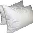 Hotel Feather and Down Standard Size Bed Pillow Set (2 Pack), White 