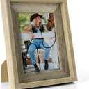 Rustic 5x7 Picture Frame, Reclaimed Barnwood Photo Frame with Tempered Glass, Distressed Finish, Perfect for Family Galleries. Can be Mounted Horizontally or Vertically, or Used as a Tabletop Display