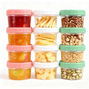 Food Storage Containers 12 Pack 5.4 oz Freezer Storage Containers with Twist Top Lids, Leakproof, BPA Free, Microwave & Dishwasher Safe Takeout Container - Ideal for Soup and More