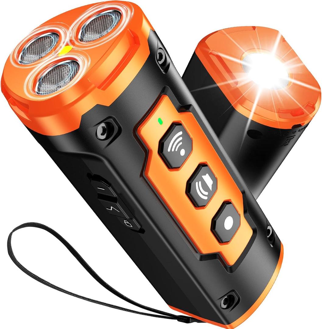 2026 New Dog Bark Deterrent Devices, 1-Touch Anti Barking Device for Dogs with 3 Sonic Heads, 50ft Range, Rechargeable & Safe Dog Training Tool with Flashlight, Helps Improve Behavior