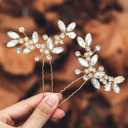 Casdre Crystal Bride Wedding Hair Pins Rhinestone Bridal Hair Pieces Wedding Hair Accessories for Women and Girls (Pack of 2) (B Gold)