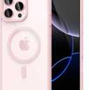 oakxco for iPhone 16 Pro Max Case Clear Magnetic Compatible with Magsafe, Cute Thin Slim Transparent Non-Yellowing TPU Bumper, Hard Shell & Soft Silicone Mag Safe Phone Case for Women, Light Pink