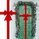 Large Christmas Velvet Door Bows - Red Bow Decor 15.7" Christmas Velvet Ribbon for Tree Cabinet Door Fireplace Front Party Supplies